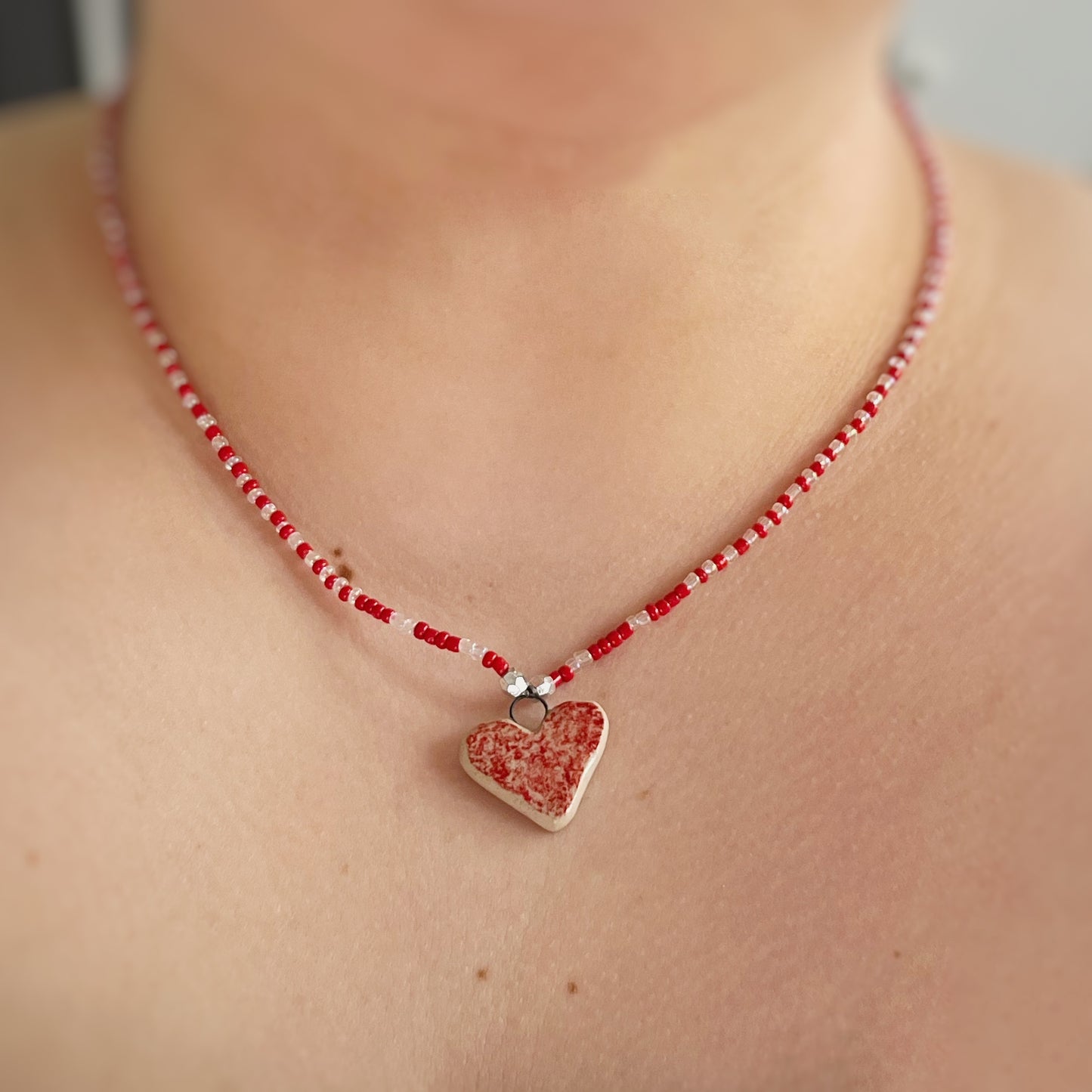 Beaded necklace - Heart