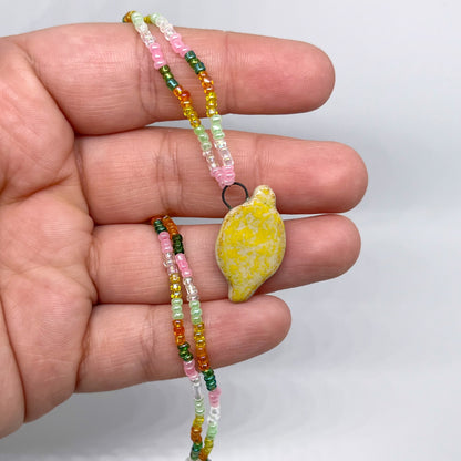 Beaded necklace - Lemon