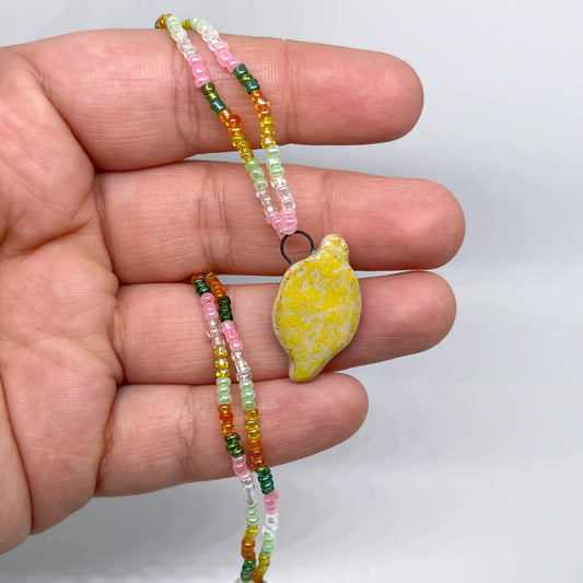 Beaded necklace - Lemon