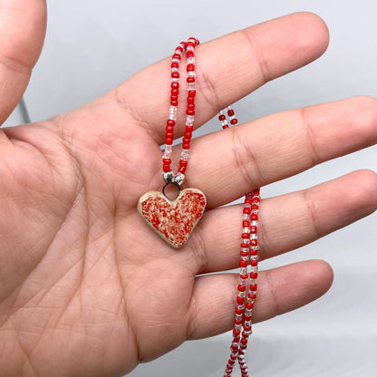 Beaded necklace - Heart