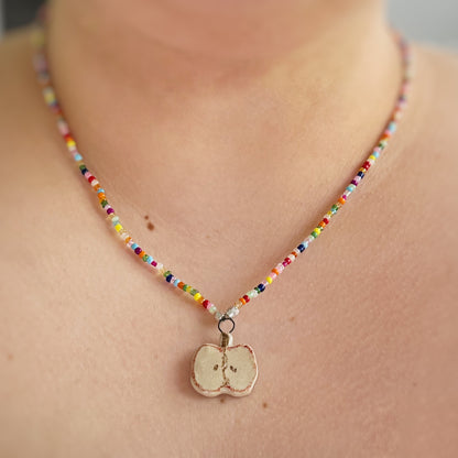 Beaded necklace - Apple